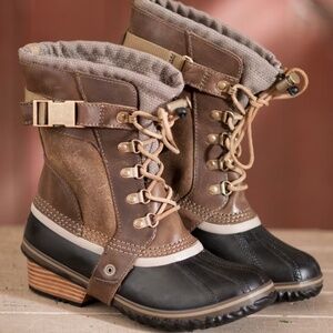 Women's Sorel Conquest Carly Short Boots, Autumn Bronze, 6.5, EEUC